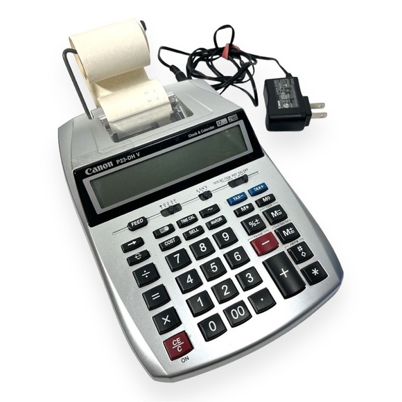 Canon P23-DH V2 Color Printing Calculator Clock Calendar Power Adapter Included - Picture 1 of 8